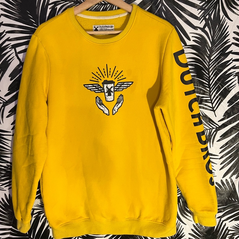 Dutch Bros golden yellow sweater